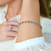 Pulsera Tennis Tanzanita y Diamantes