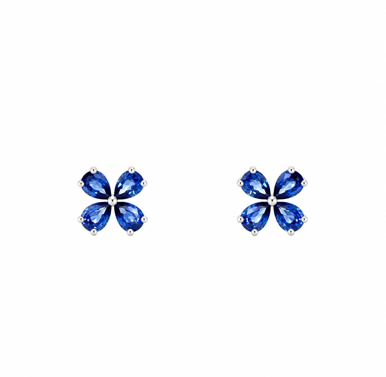 Aros Dominga Zafiro azul Oro Blanco 18 Kilates