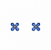 Aros Dominga Zafiro azul Oro Blanco 18 Kilates