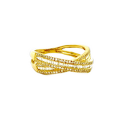 Anillo cintillo cruzado