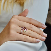 Anillo Serpiente Diamantes y Rubíes