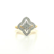 Anillo Bi color Oro Amarillo y Blanco Diamantes