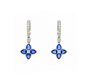 Aros Mila Zafiro azul Oro Blanco 18 Kilates