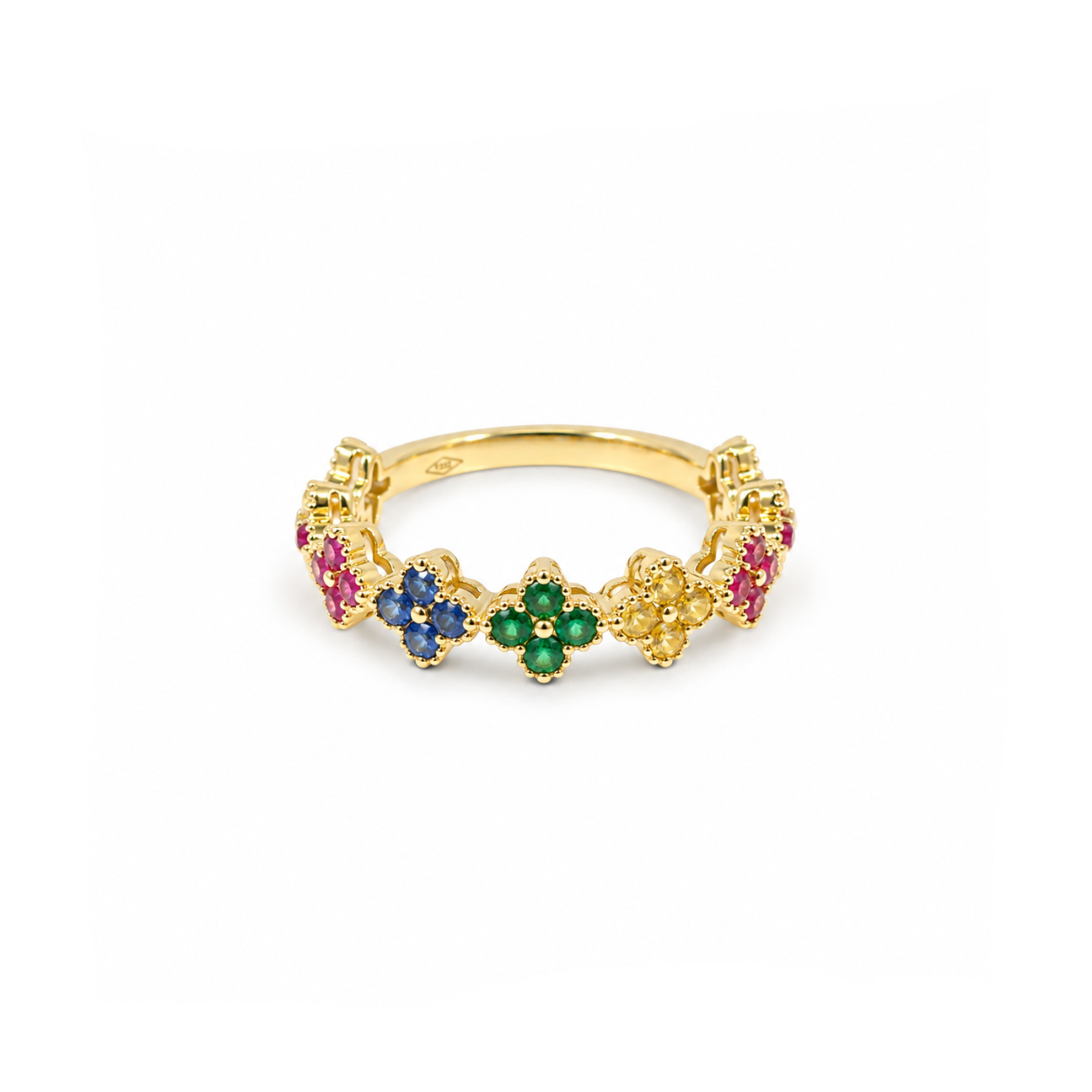 Anillo Rainbow Diamantes Oro Amarillo 18 kt