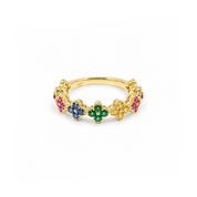Anillo Rainbow Diamantes Oro Amarillo 18 kt
