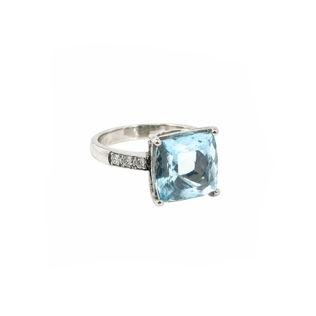 Anillo Aguamarina Platino