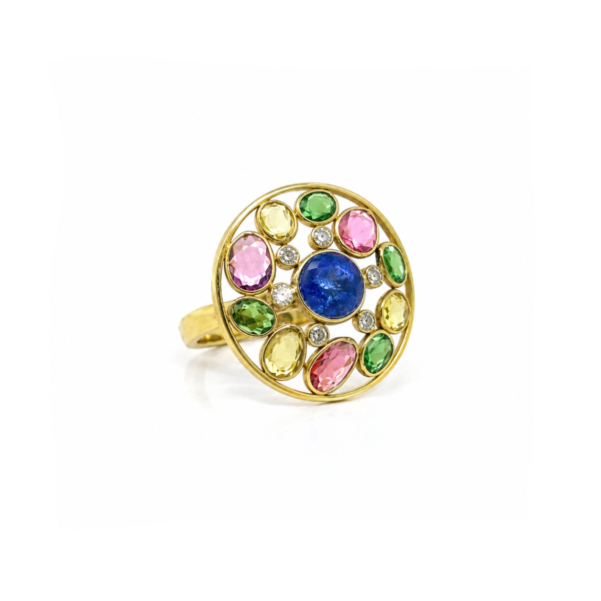 Anillo Tanza Diamantes Oro Amarillo 18 kt