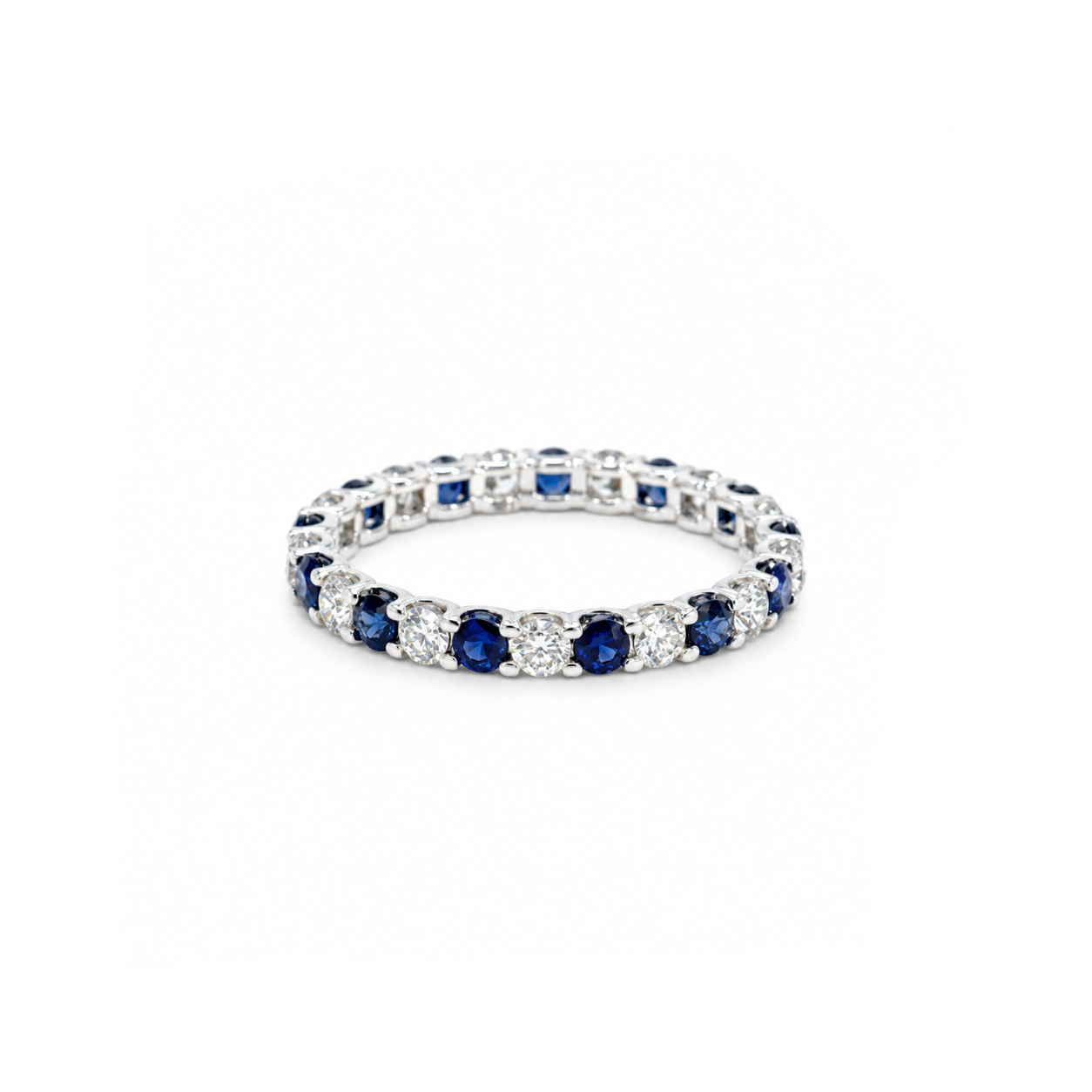 Anillo Sinfín Zafiro Azul
