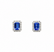 Aros Cecilia Tanzanita Oro Blanco 18 Kilates