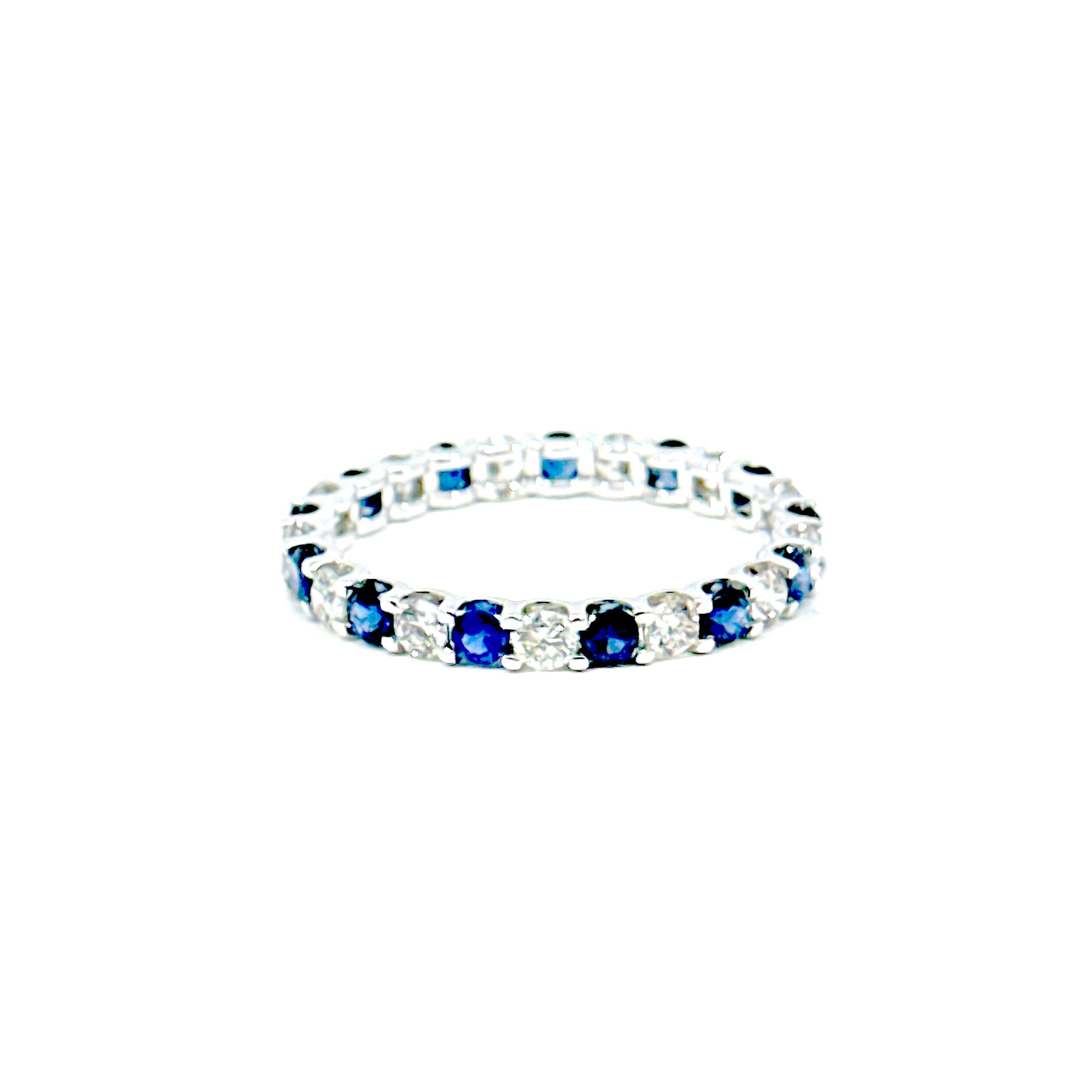 Anillo Sinfín Zafiro Azul