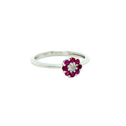 Anillo Halo rubí