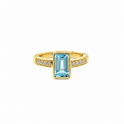 Anillo Topacio Azul Oro amarillo