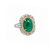 Anillo Esmeralda Cabouchon Diamantes