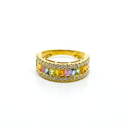 Anillo Rainbow Diamantes Oro Amarillo 18 kt