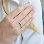Anillo Cintillo Zafiro Azul