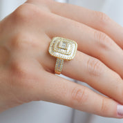 Anillo Imperiale Baguette Oro 18 Kt Diamantes