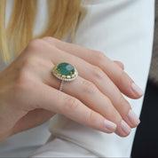 Anillo Esmeralda Cabouchon Diamantes