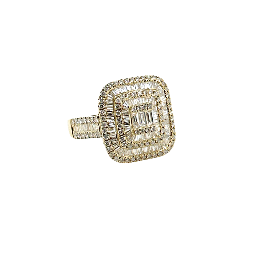 Anillo Imperiale Baguette Oro 18 Kt Diamantes