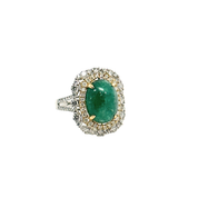 Anillo Esmeralda Cabouchon Diamantes