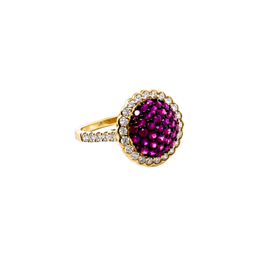 Anillo Oro Amarillo Rubí