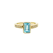 Anillo Topacio Azul Oro amarillo