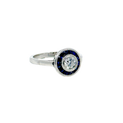 Anillo Halo Zafiro Azul
