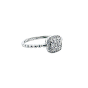 Anillo Oro Blanco 14 Kt Diamantes
