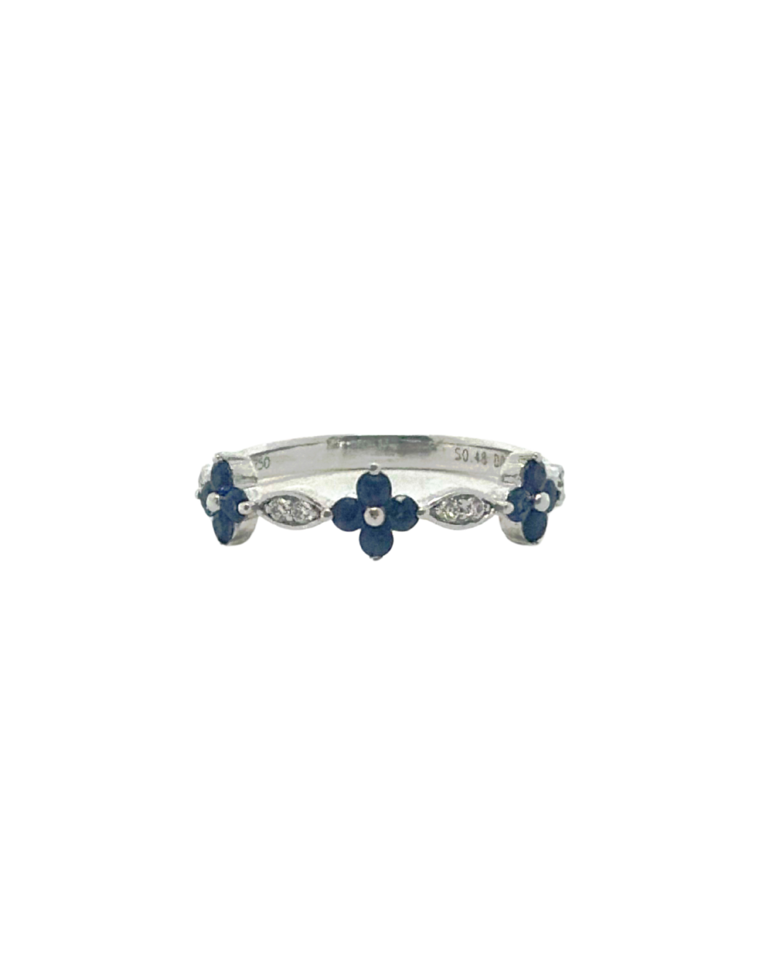 Anillo Flor Zafiro Azul