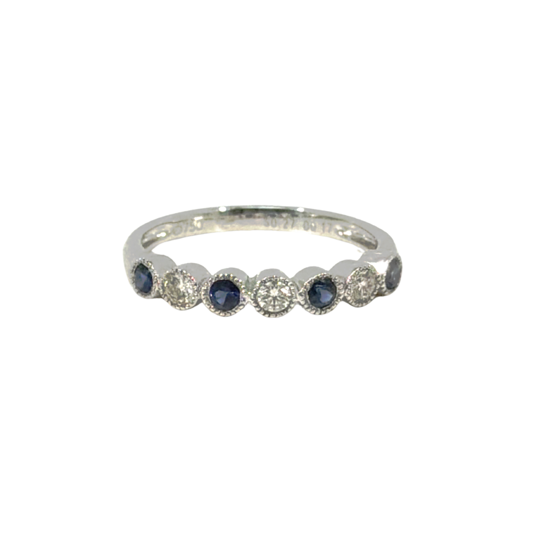Anillo Medio Cintillo Zafiro Azul