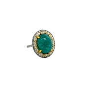 Anillo Esmeralda Cabouchon Diamantes