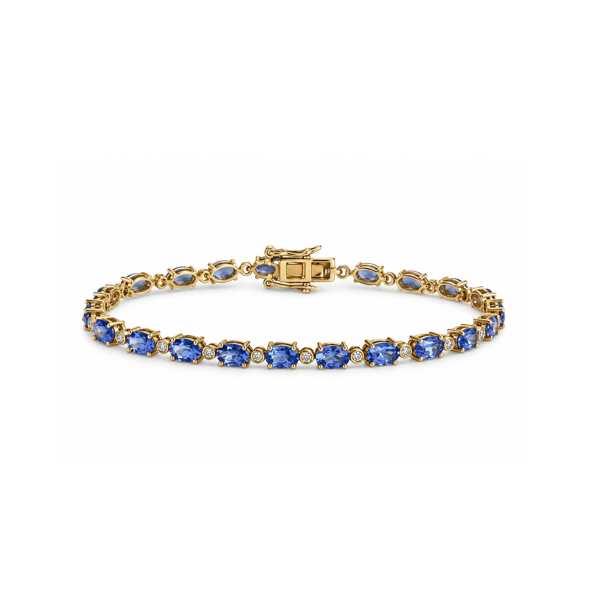 Pulsera Tennis Tanzanita y Diamantes