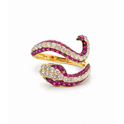 Anillo Serpiente Diamantes y Rubíes