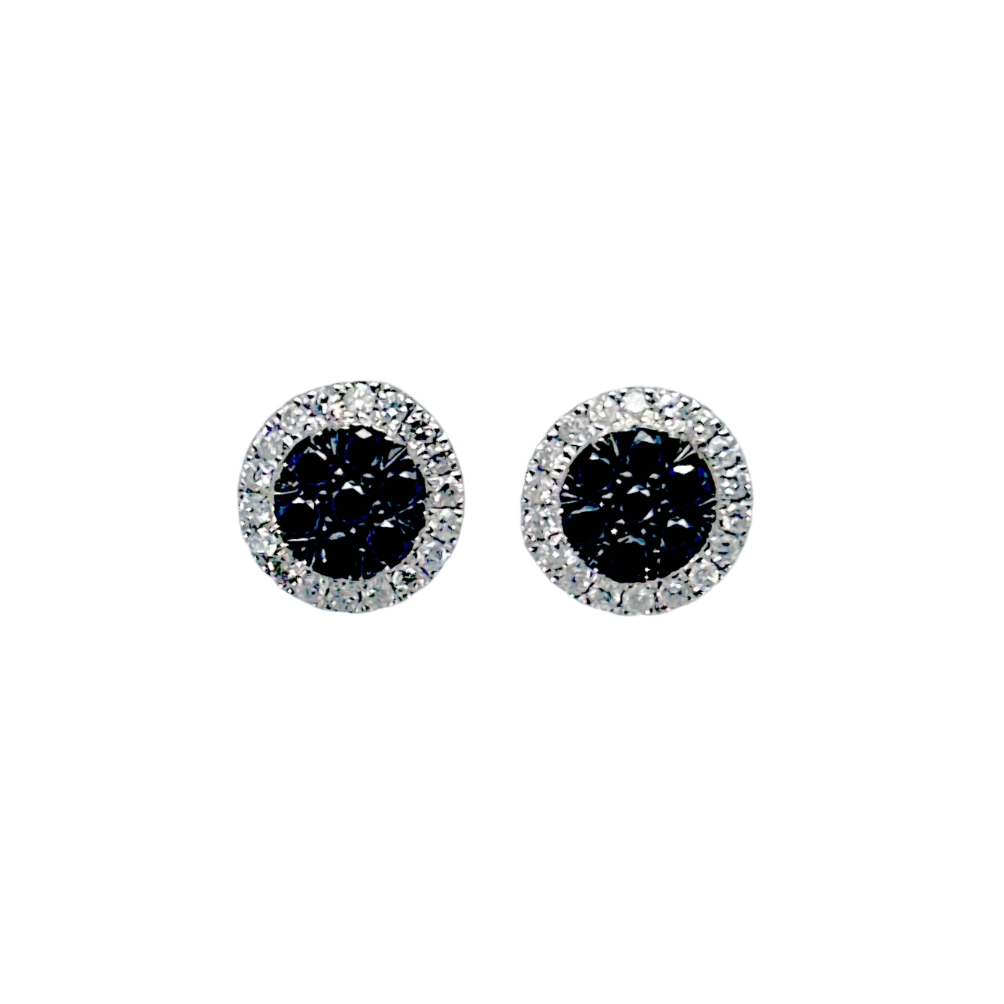 Aros Loa Platino Diamantes Negros