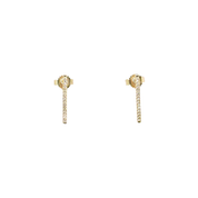Aros Line Oro Amarillo 14 Kilates Diamantes