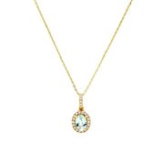Collar Aguamarina oval