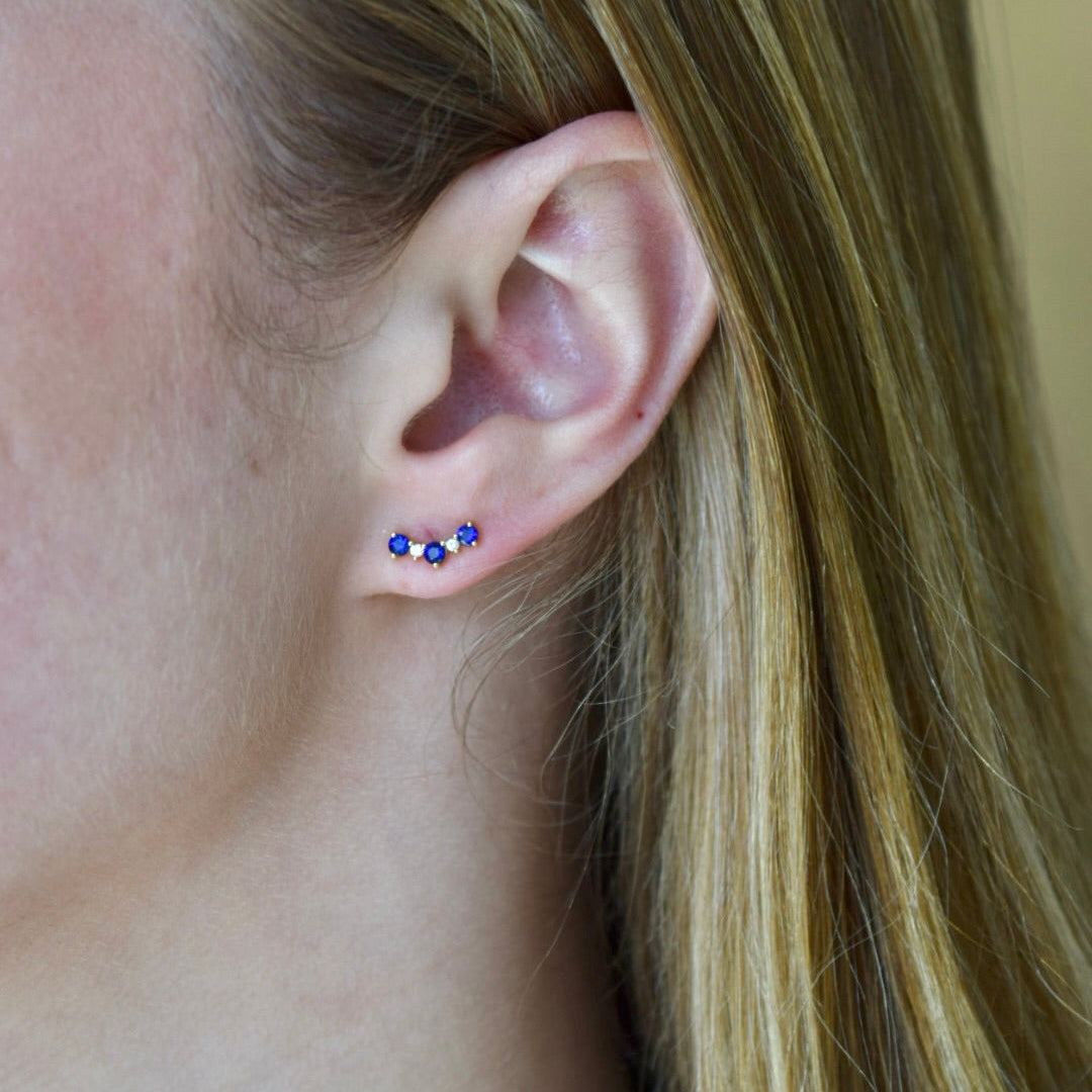 Aros trepadores mini Zafiro azul