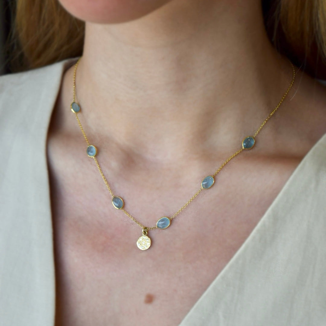 Collar Aguamarina cabuchón