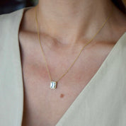 Collar Aguamarina rectangular