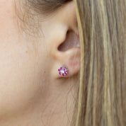 Aros Lisa Oro Blanco 18 kilates Diamantes