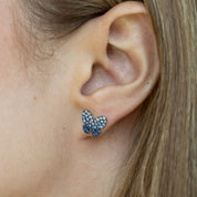 Aros mariposa degradé Oro blanco 14 Kilates