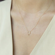 Collar cuadrado diamantes
