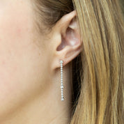 Aros tennis diamantes Oro Blanco 14 Kilates
