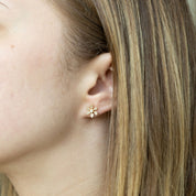 Aros flor diamantes