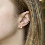 Aros flor rubí