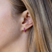 Argollas mini rubí