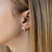 Argollas diamante baguette Oro Blanco 18 Kilates