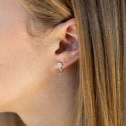 Aros con colgante aguamarina