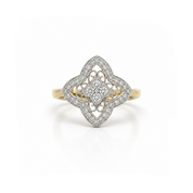Anillo Bi color Oro Amarillo y Blanco Diamantes