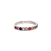 Anillo medio cintillo zafiros colores
