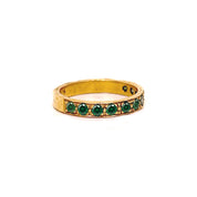 Anillo cintillo Leia diamantes verdes - Aguamarina Joyas